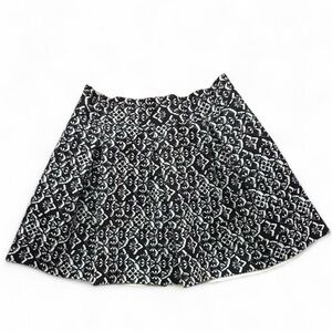 Xhilaration Black & White Patterned Circle Skirt